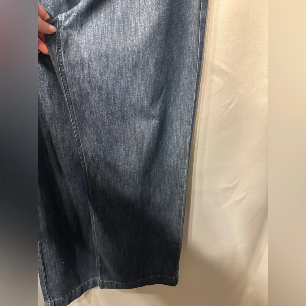 J. Crew High Rise, Tapered, Pleated, Wide Leg Jeans size 28